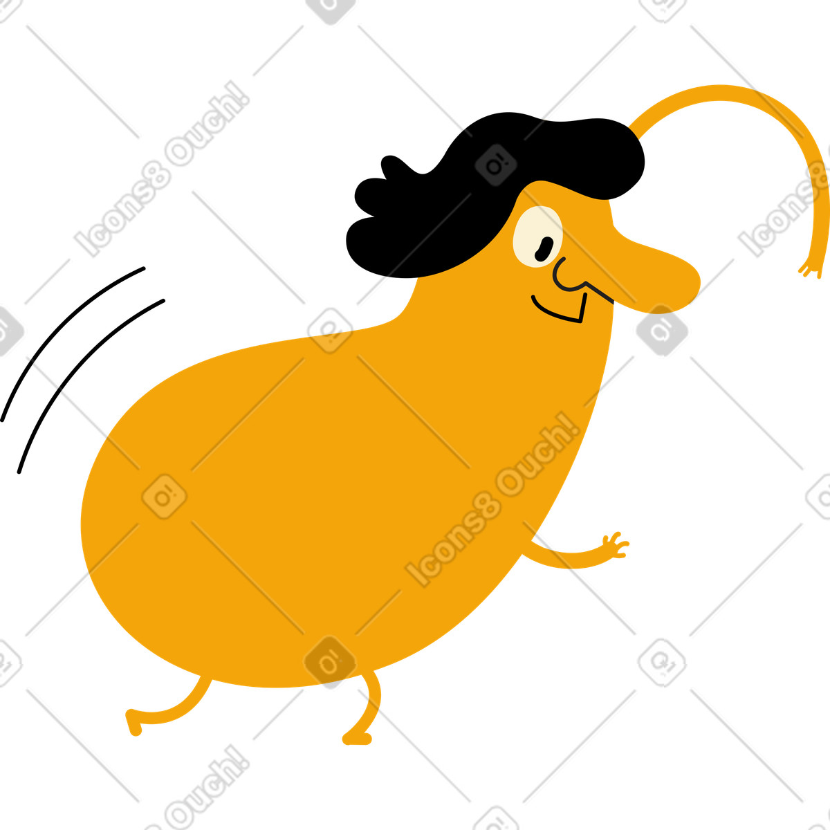 Yellow one-eyed character illustration in Jelly style download in PNG, SVG