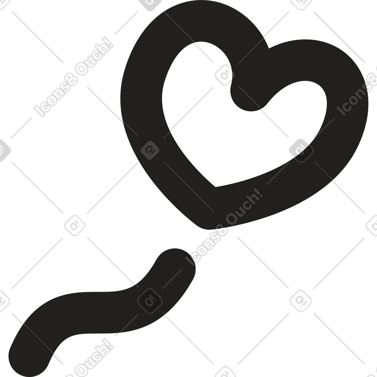 Piccolo cuore con linea illustrazione in stile Little scarica in PNG, SVG
