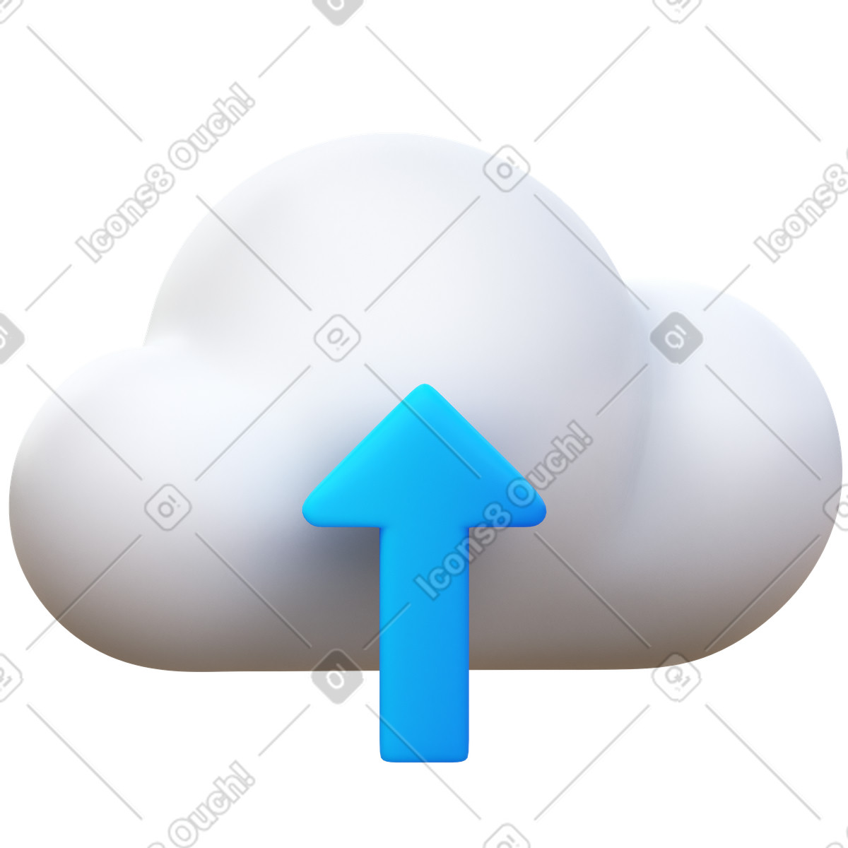 Illustration Upload to cloud dans le style 3D Fluency à télécharger aux formats PNG, SVG