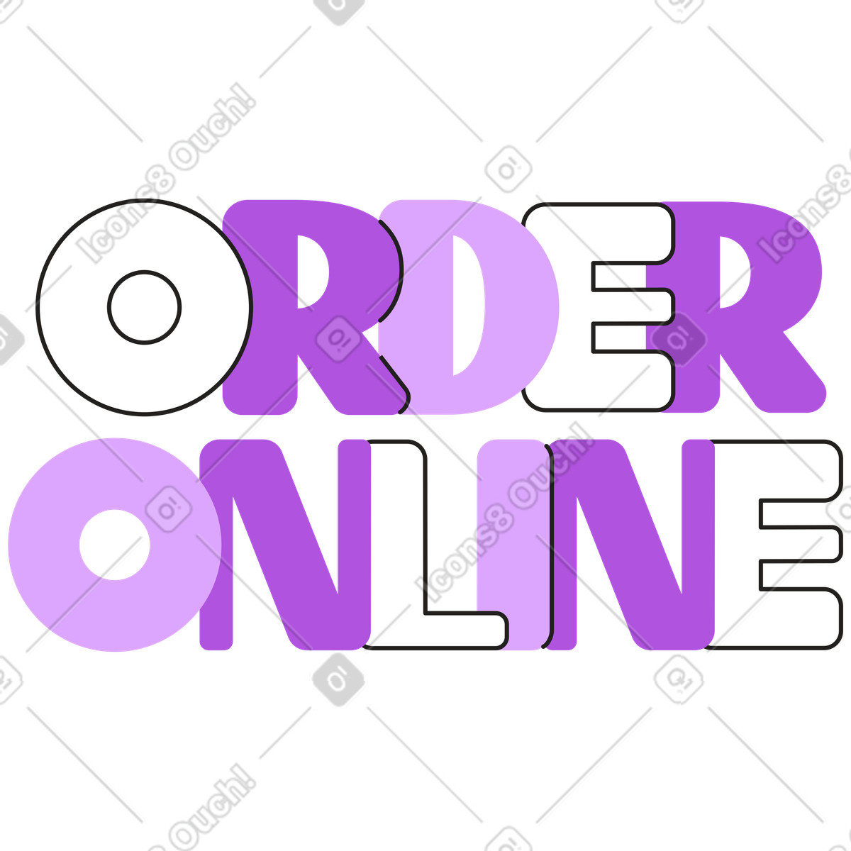 Ilustração de Texto on-line pedido letras em no estilo Grapy para baixar em PNG, SVG