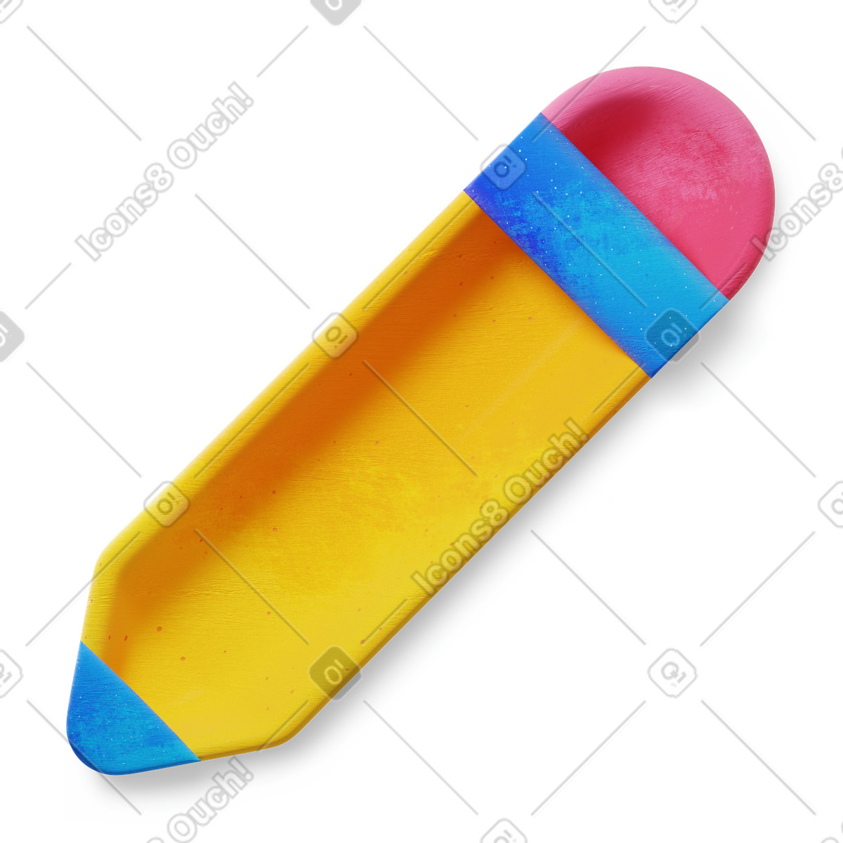 Colorful pencil for edit icon illustration in 3D Microsoft Fluent style download in PNG, SVG