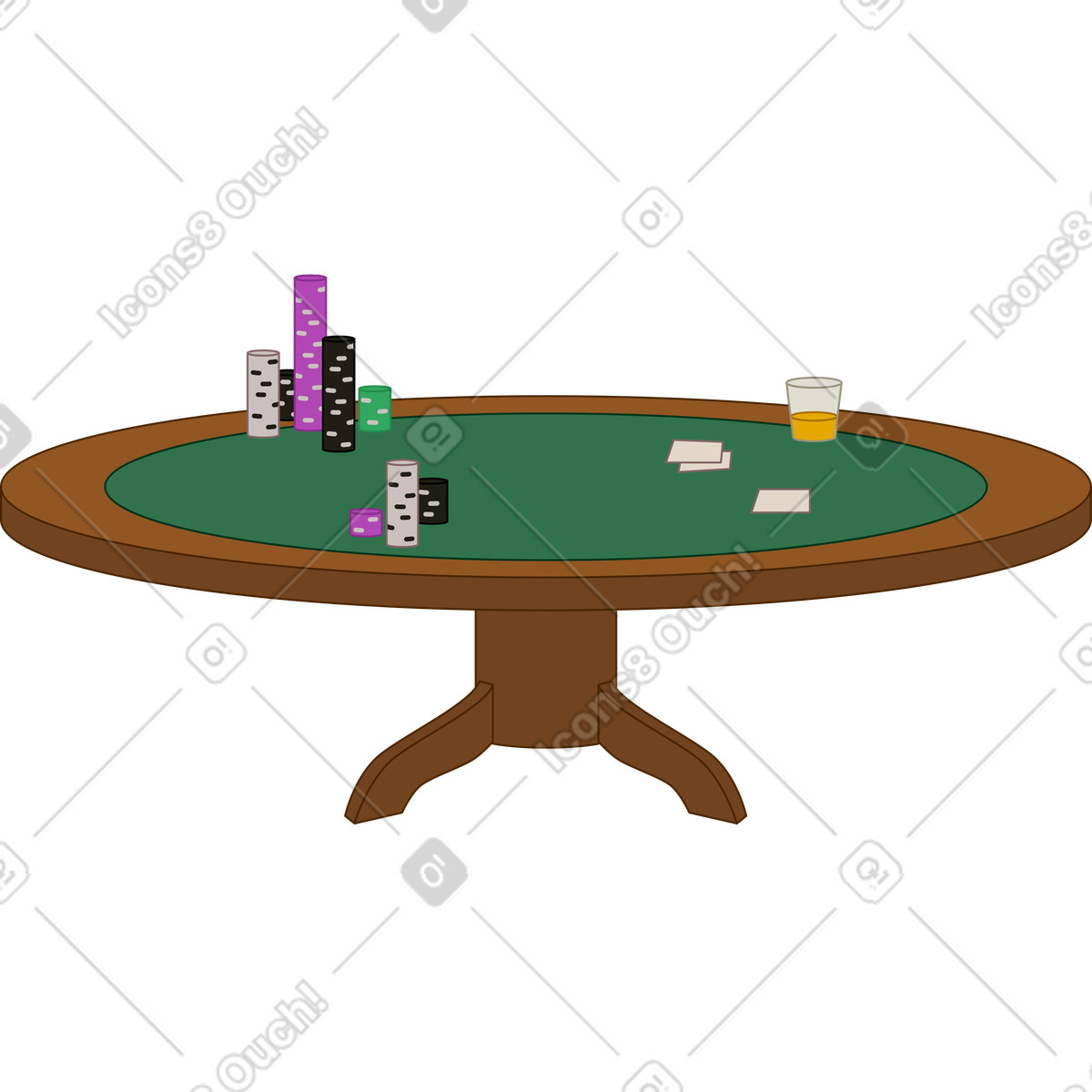 Santa Camp 스타일의 Poker table 일러스트레이션 PNG, SVG 다운로드