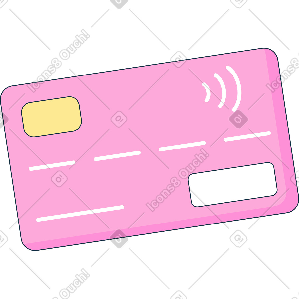 Pink bank card illustration in PNG, SVG