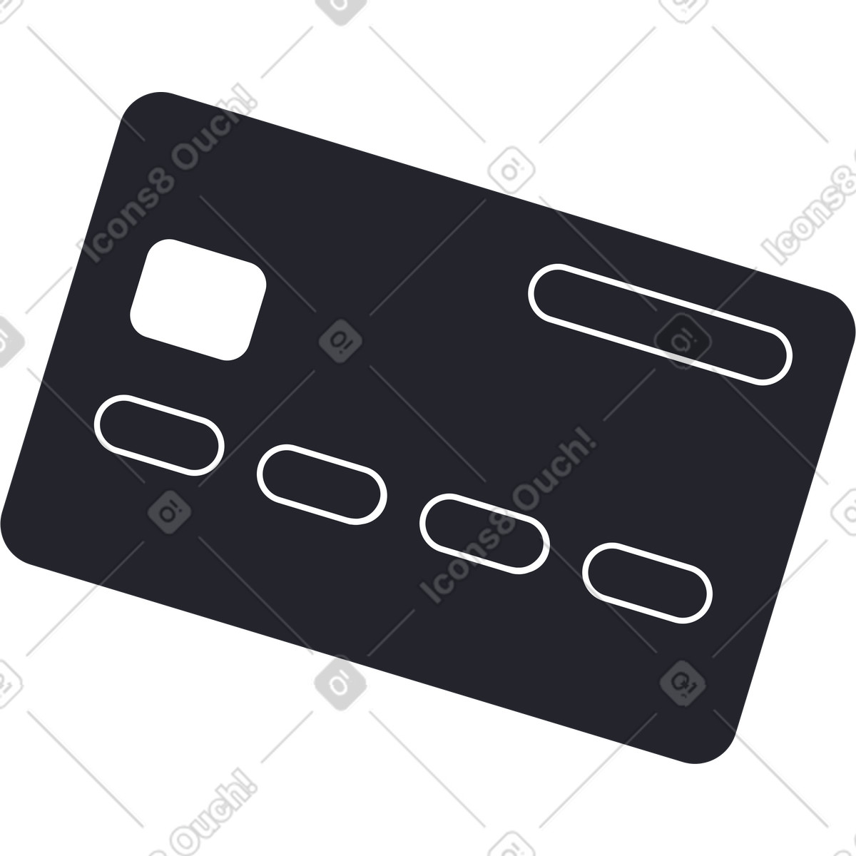 Carta di credito nera illustrazione in stile Grapy scarica in PNG, SVG