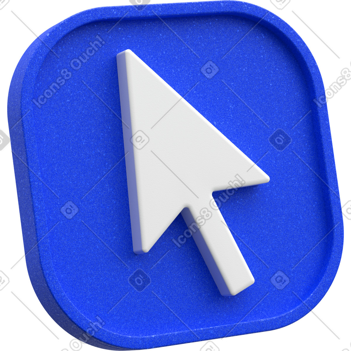 Ilustração de Ícone ponteiro cursor azul em no estilo 3D Enterprise para baixar em PNG, SVG