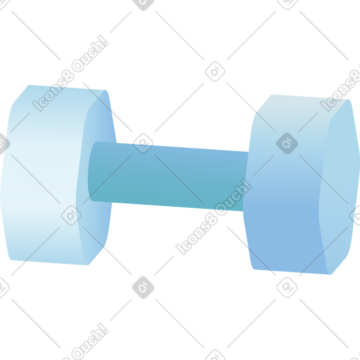 Ilustración Mancuerna hexagonal en estilo Airy a descargar en PNG y SVG