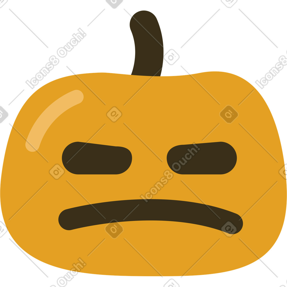 Pumpkin halloween illustration in Arabica style download in PNG, SVG