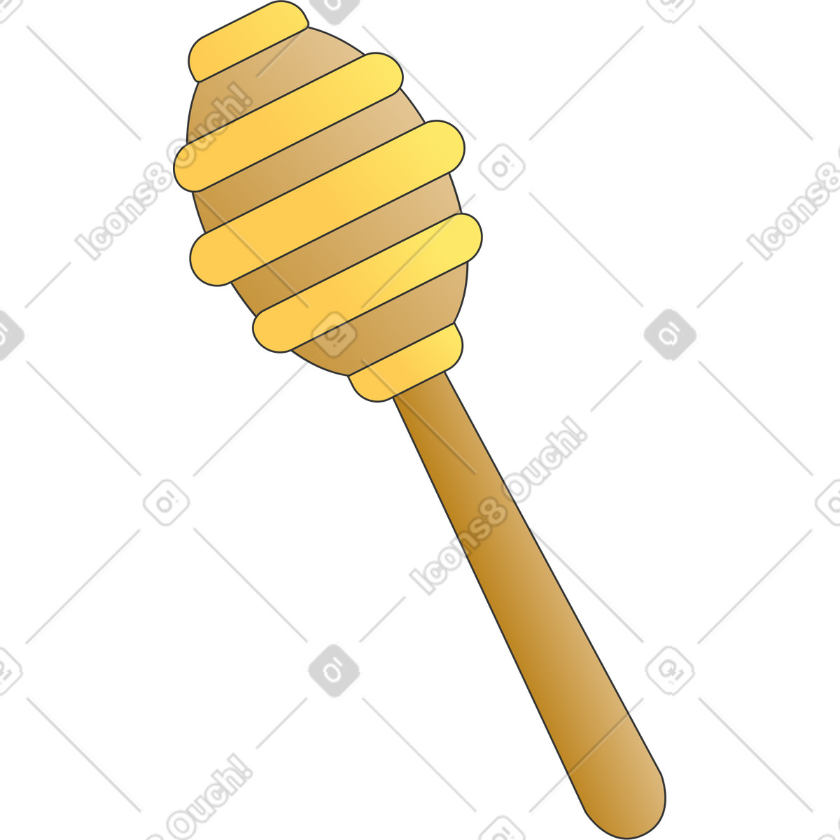 Illustration Cuillère à miel dans le style Kit télécharger aux formats PNG, SVG