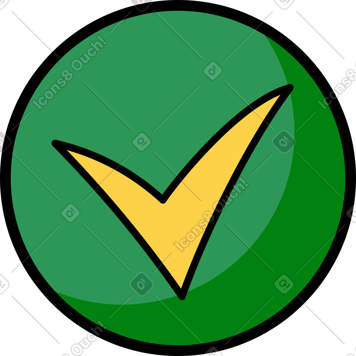 Checkmark round illustration in Surr style download in PNG, SVG