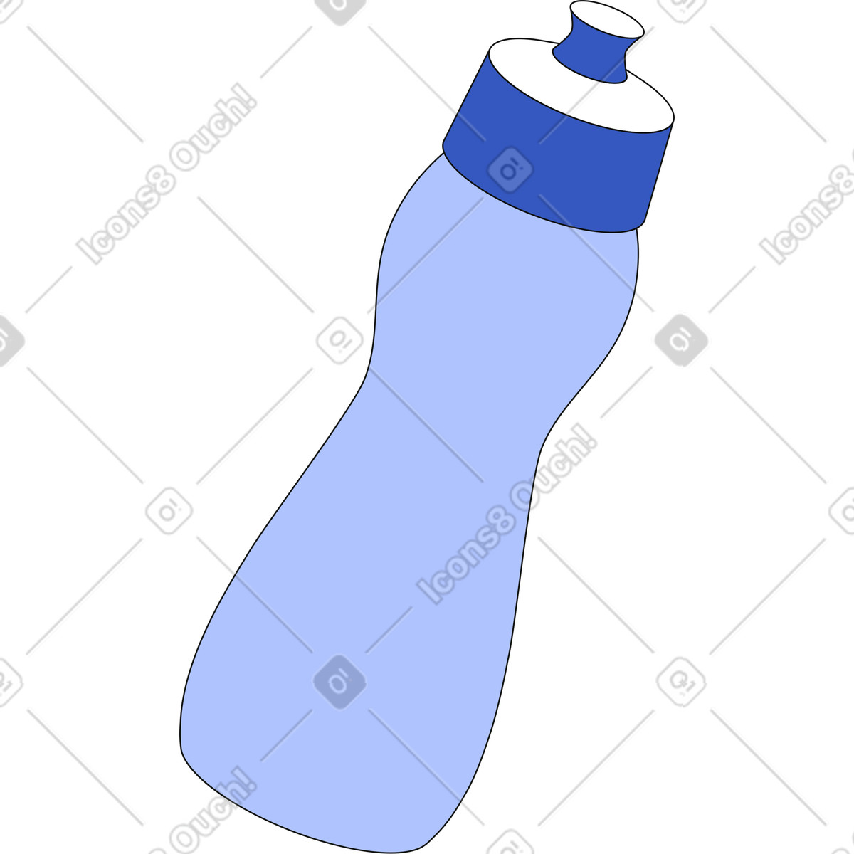Sport bottle illustration in Techny style download in PNG, SVG