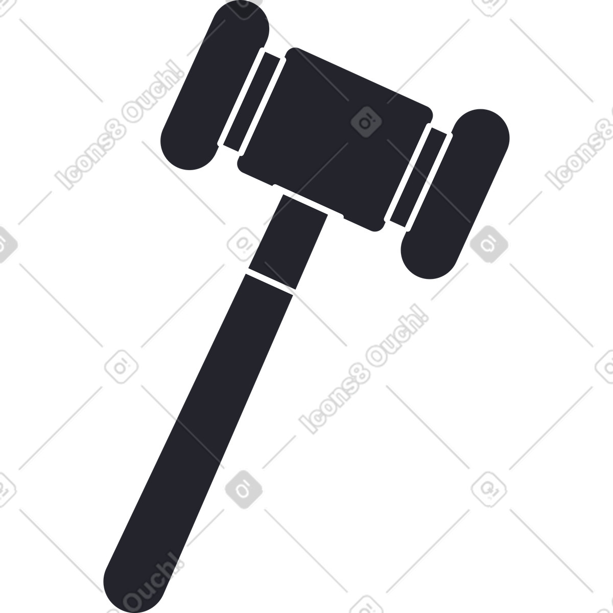 Illustration Marteau dans le style Boba à télécharger aux formats PNG, SVG