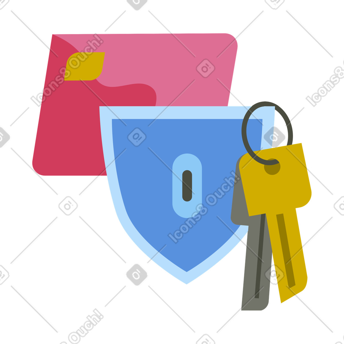 Illustration Gestion de la sécurité l'information, contrôle d'accès aux données, identité et identifiants numériques dans le style Vector à télécharger formats PNG, SVG