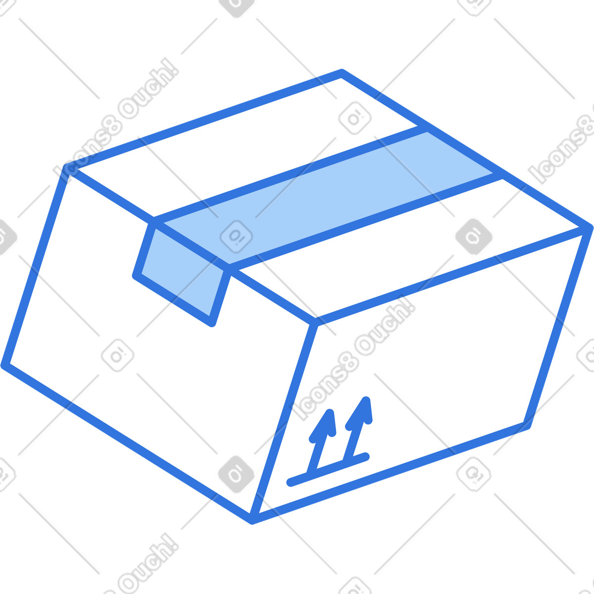 Delivery box illustration in Sky style download in PNG, SVG