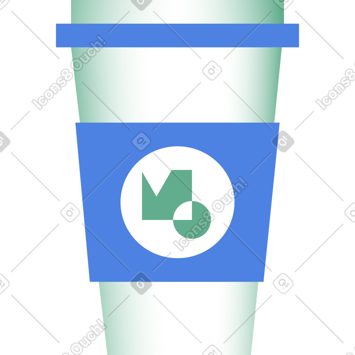 Ilustración Taza con logo en estilo Network a descargar en PNG y SVG