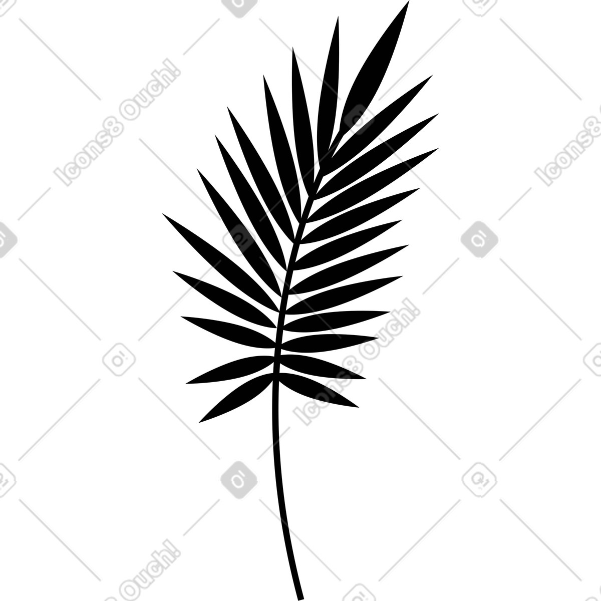 Illustration Long black leaf of palm plant dans le style Burgundy à télécharger aux formats PNG, SVG