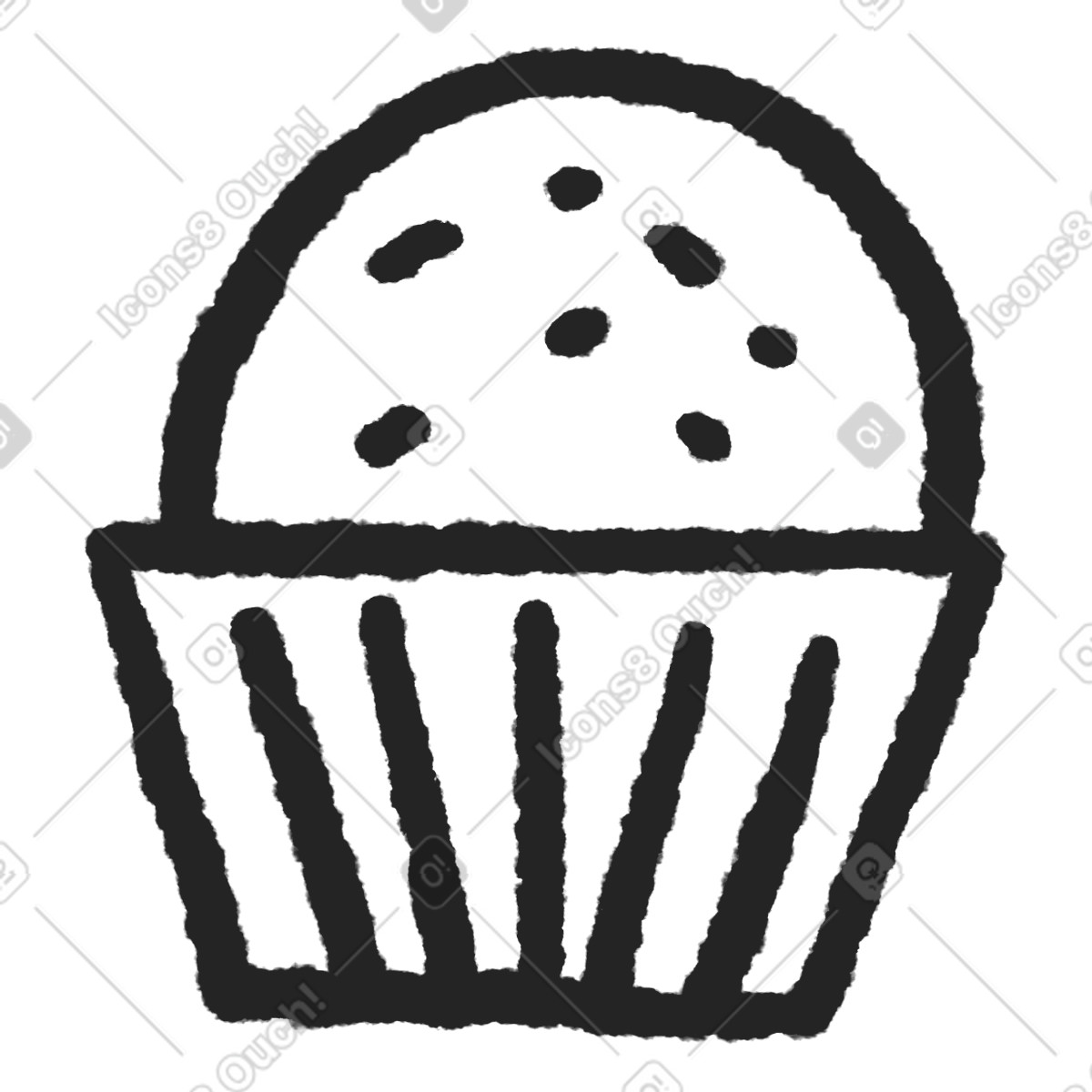 Cupcake-Illustration im Experimental-Stil als Download in PNG, SVG