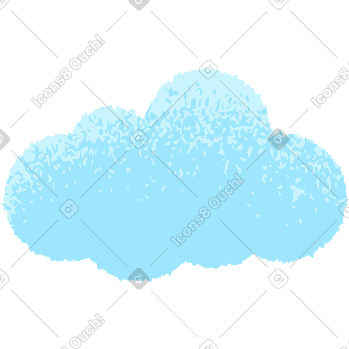 Blue cumulus fluffy cloud-Illustration im Mirage-Stil als Download in PNG, SVG