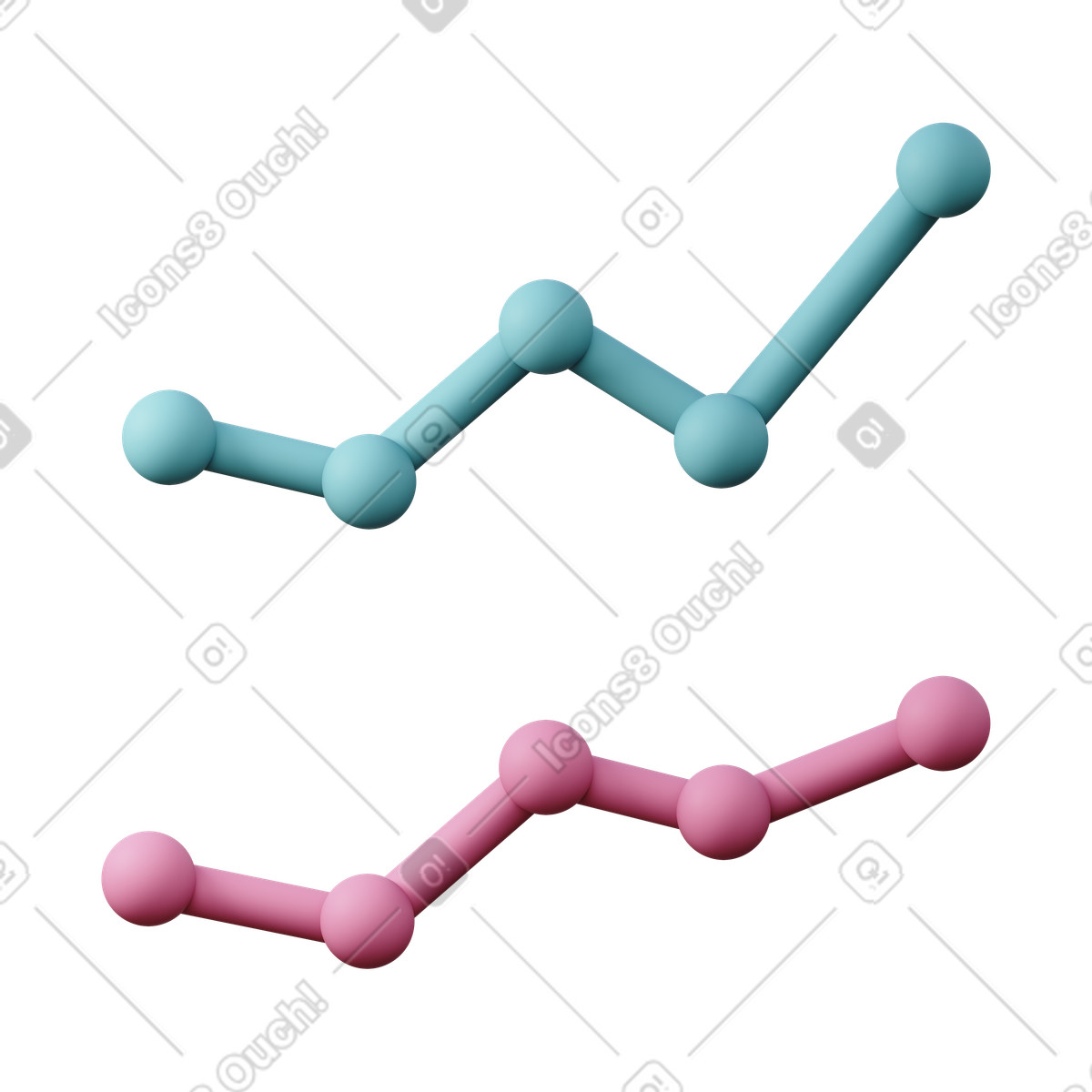 Ilustração de Line chart em no estilo 3D Sugary para baixar em PNG, SVG