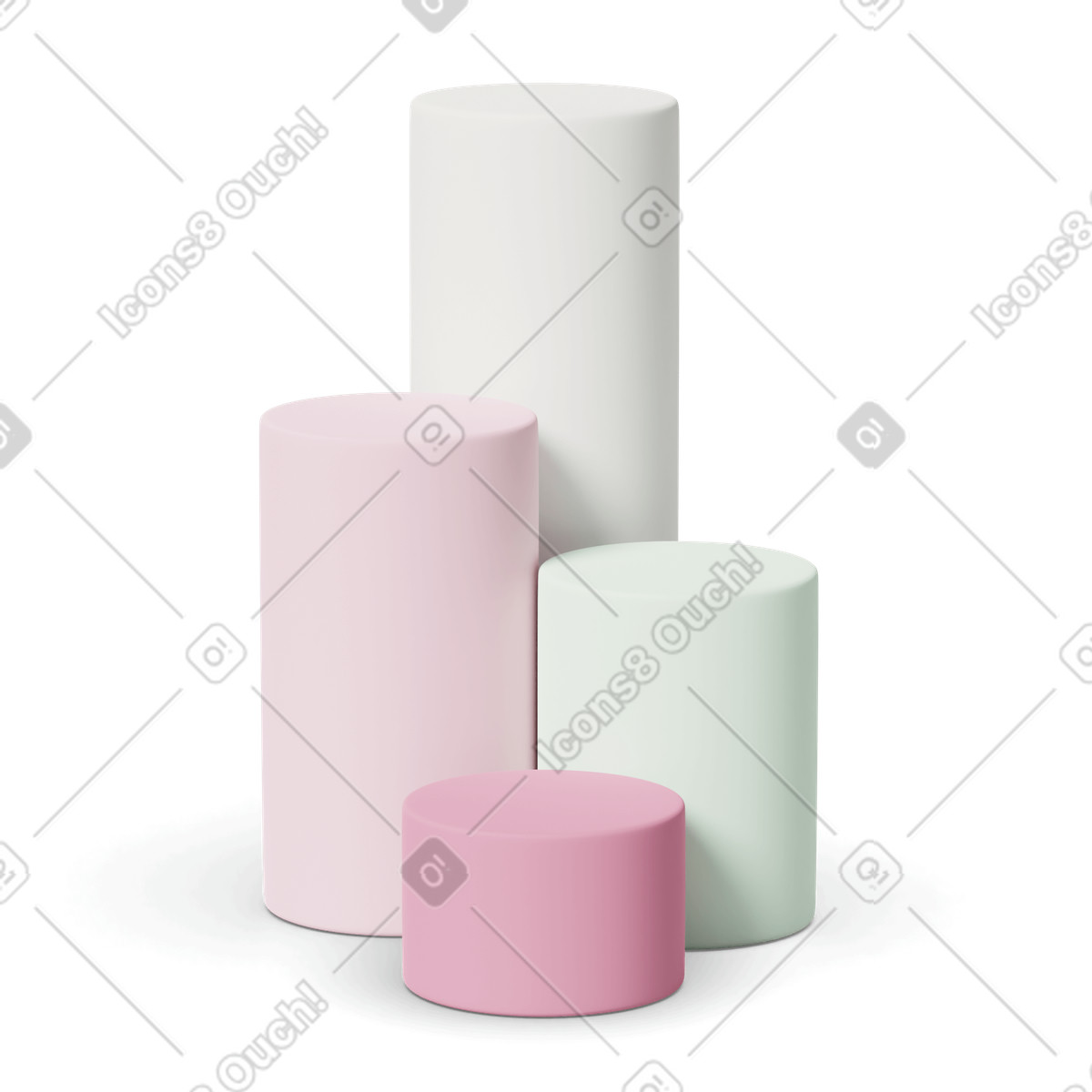 Chart column illustration in 3D Casual life style download in PNG, SVG
