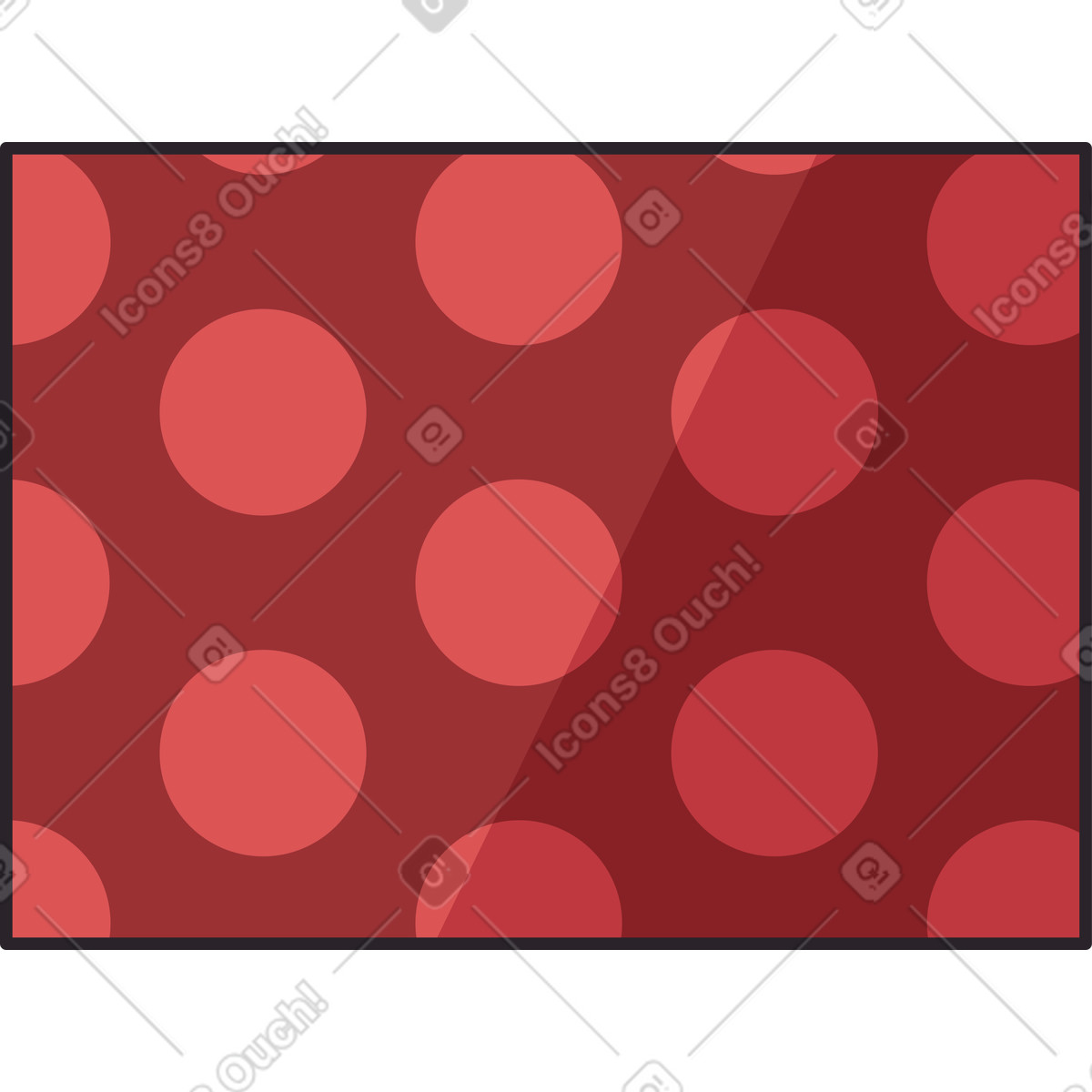 Red present box with dots illustration in Eastwood style download in PNG, SVG
