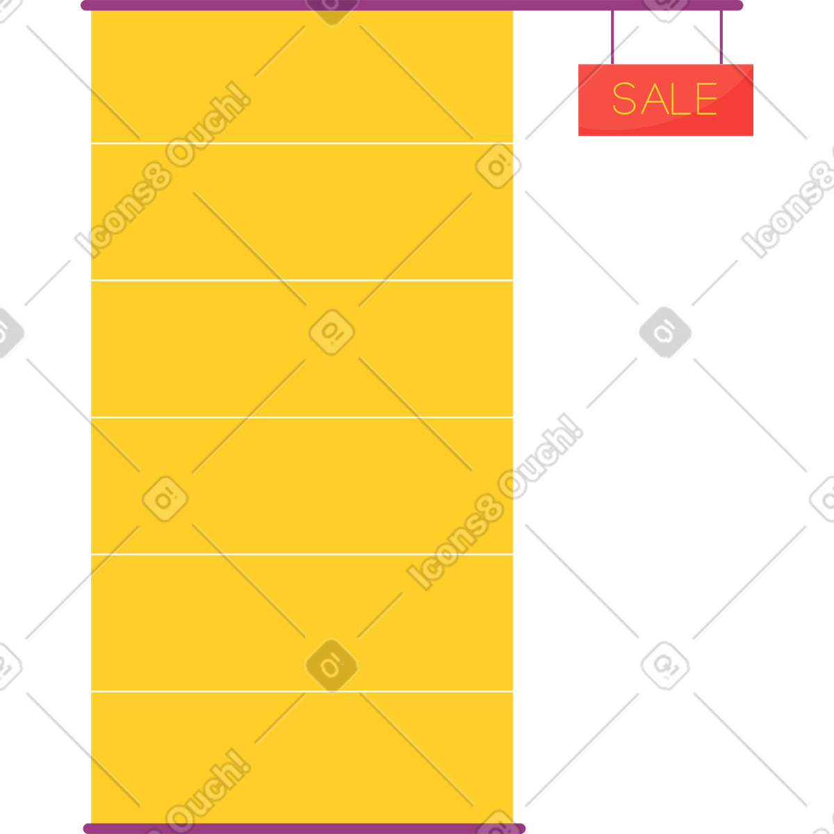 Shelf sale illustration in Sammy style download in PNG, SVG