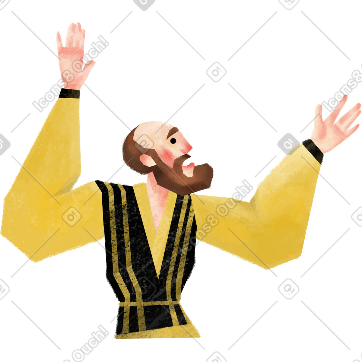 Illustration Homme aux mains levées dans le style Family à télécharger formats PNG, SVG