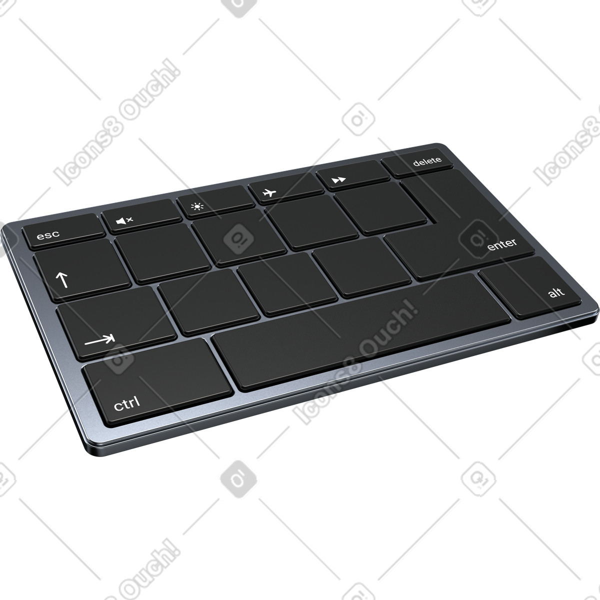 Computer keyboard controls, input device illustration in 3D Pro style download in PNG, SVG