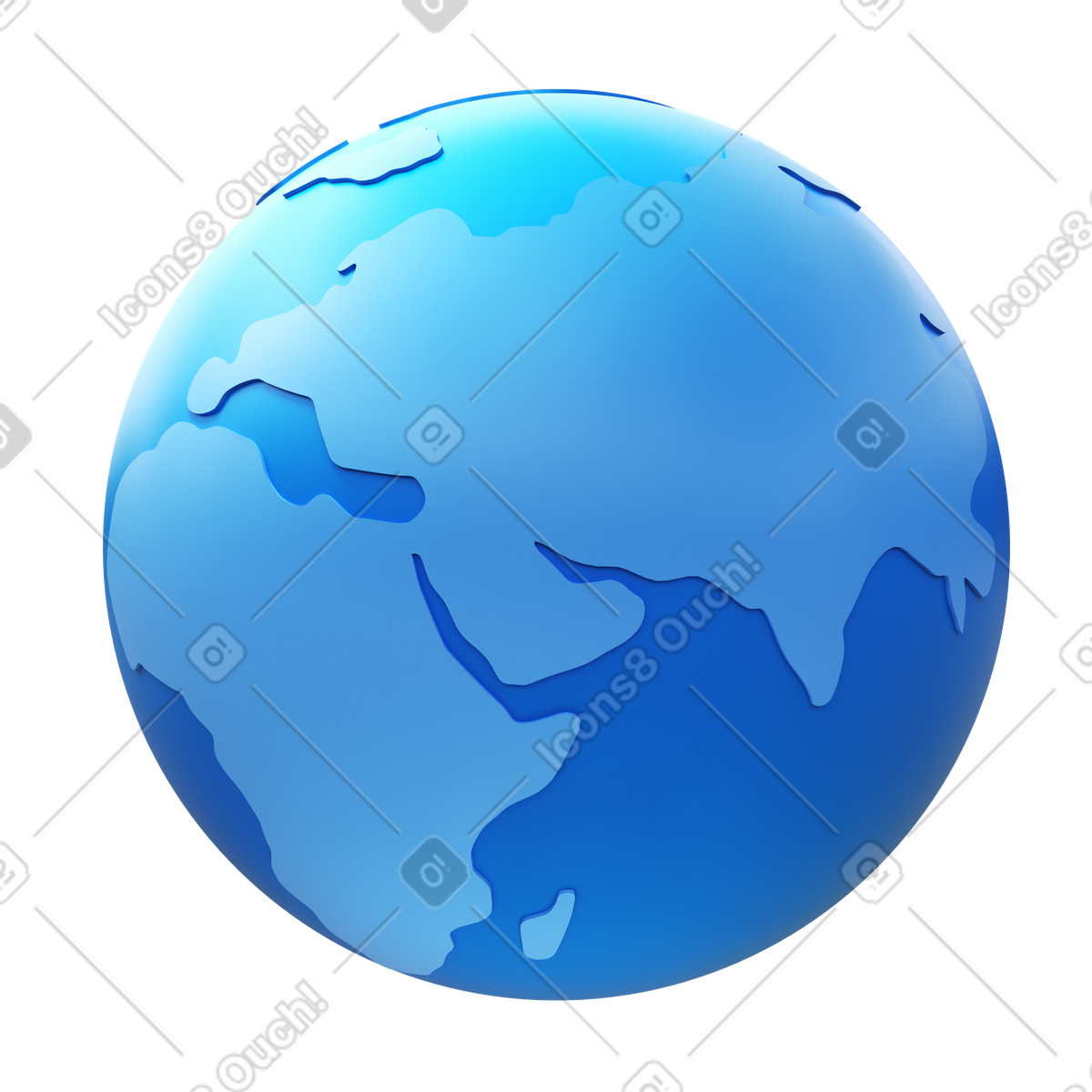 Globe middle east illustrazione in stile 3D Fluency scarica in PNG, SVG