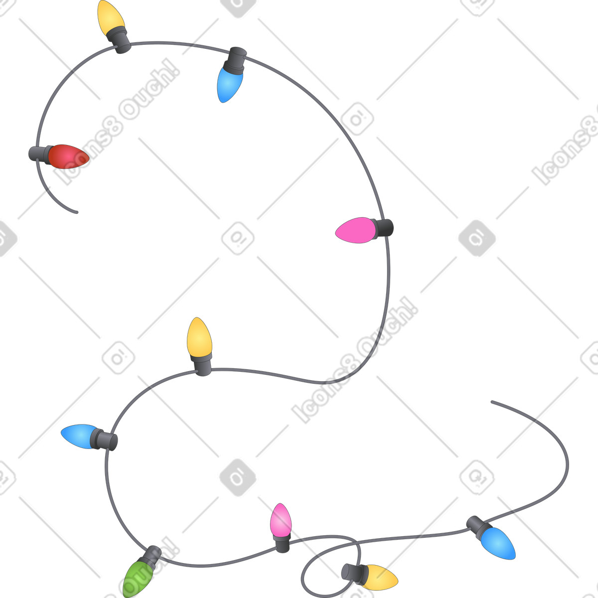 Christmas lights illustration holiday decorations clipart image in PNG SVG GIF