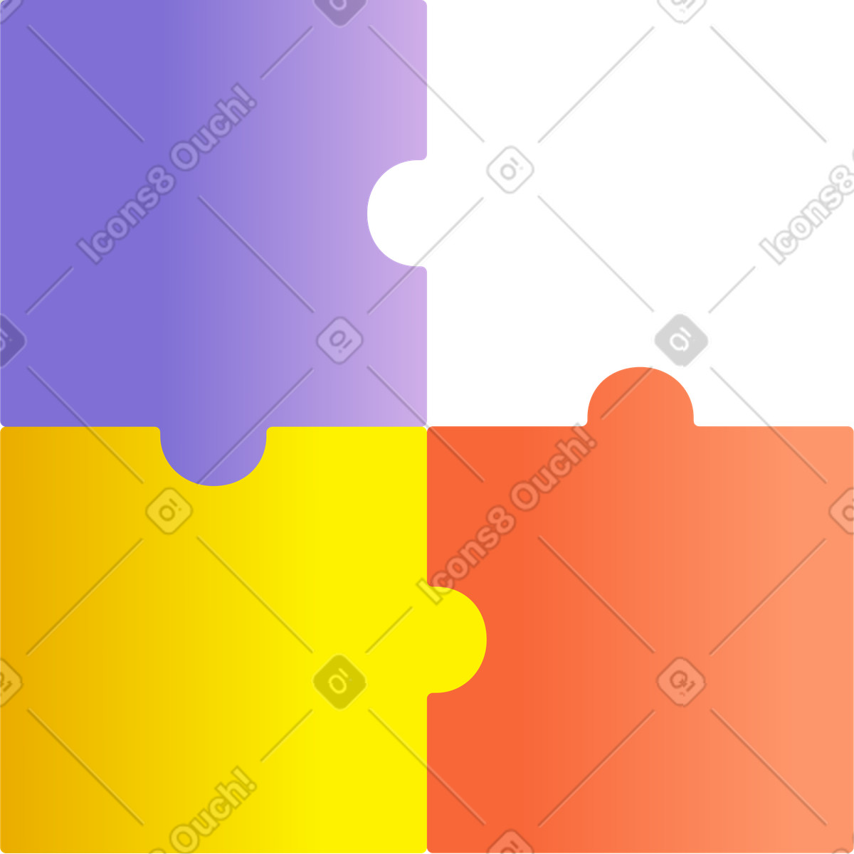 Illustration Pièces de puzzle dans le style Silky à télécharger aux formats PNG, SVG