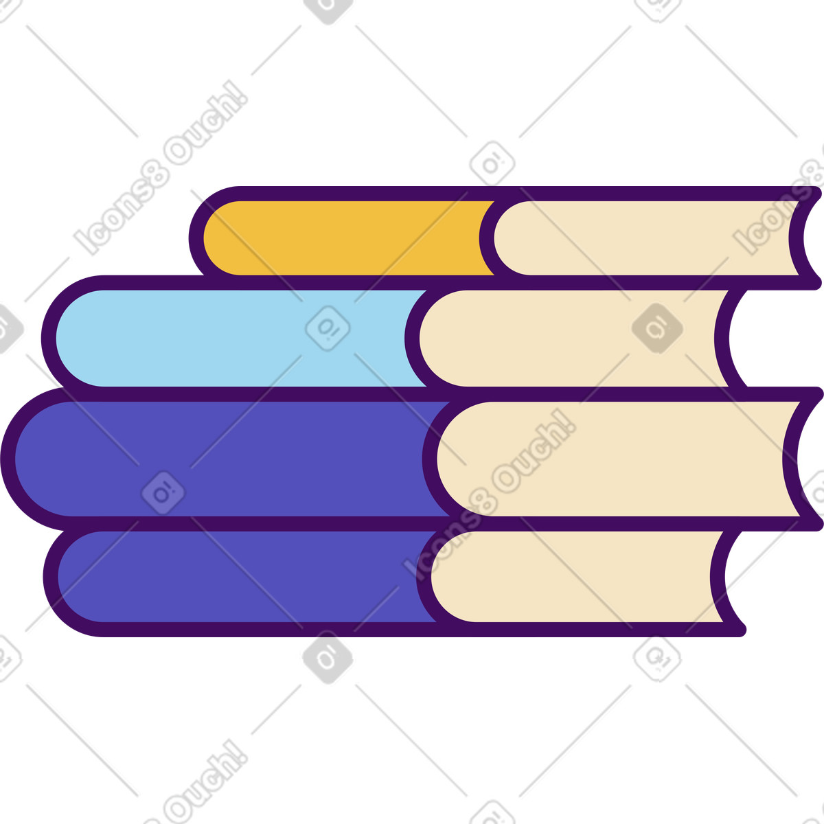 Simplistic スタイルの Stack of books のイラストをPNG、SVG形式でダウンロード