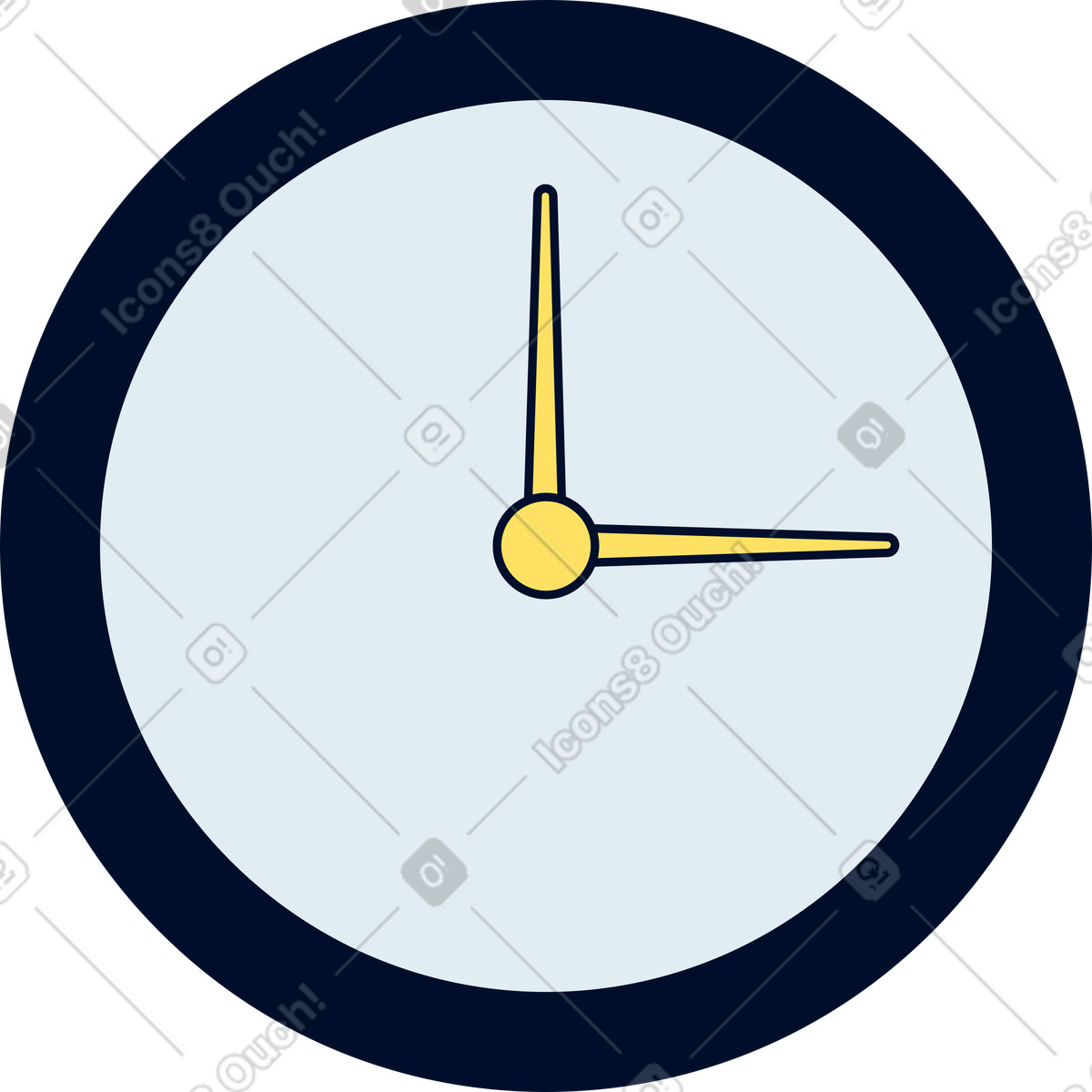 Clock illustration in Teal style download in PNG, SVG
