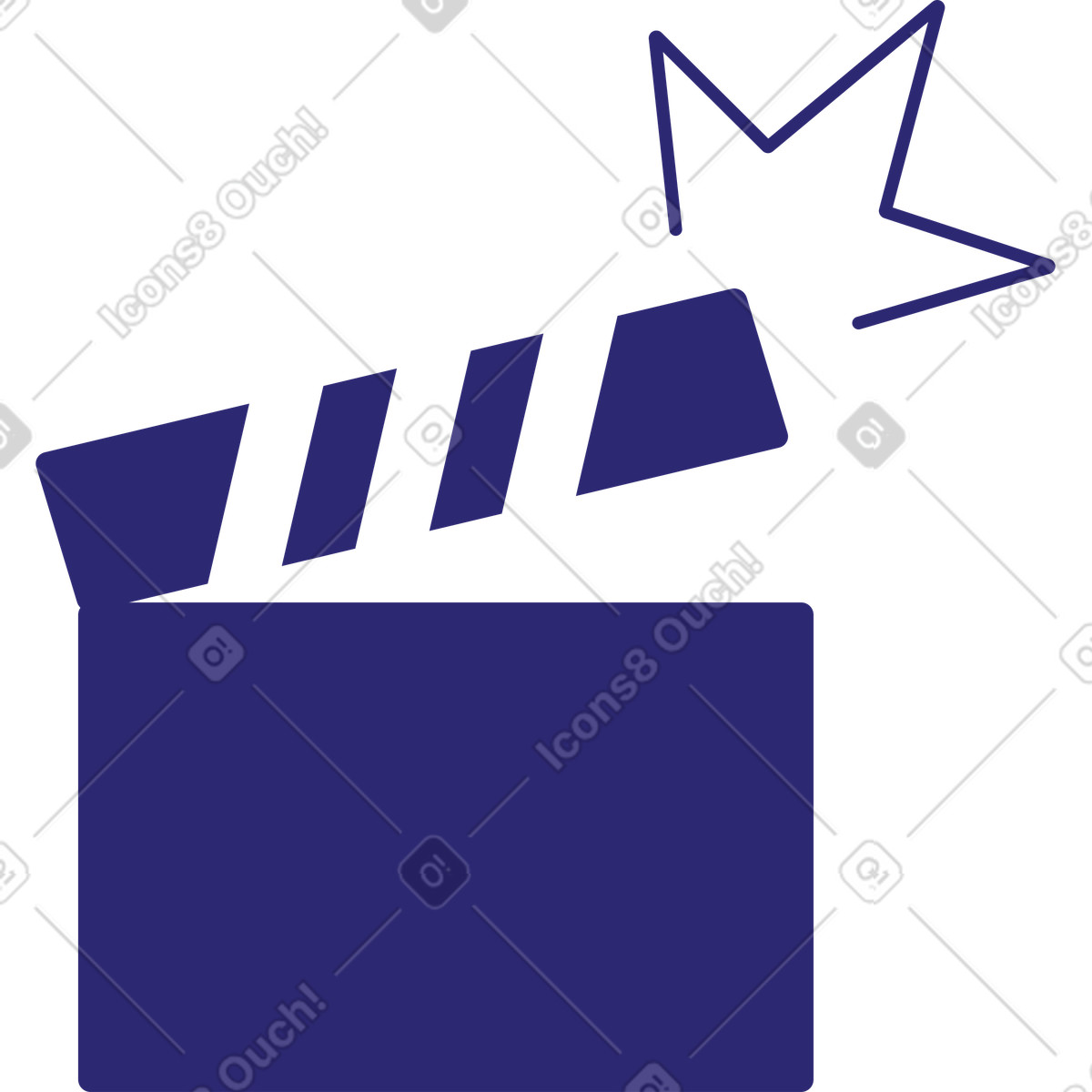 Clapperboard illustration in Cut style download in PNG, SVG