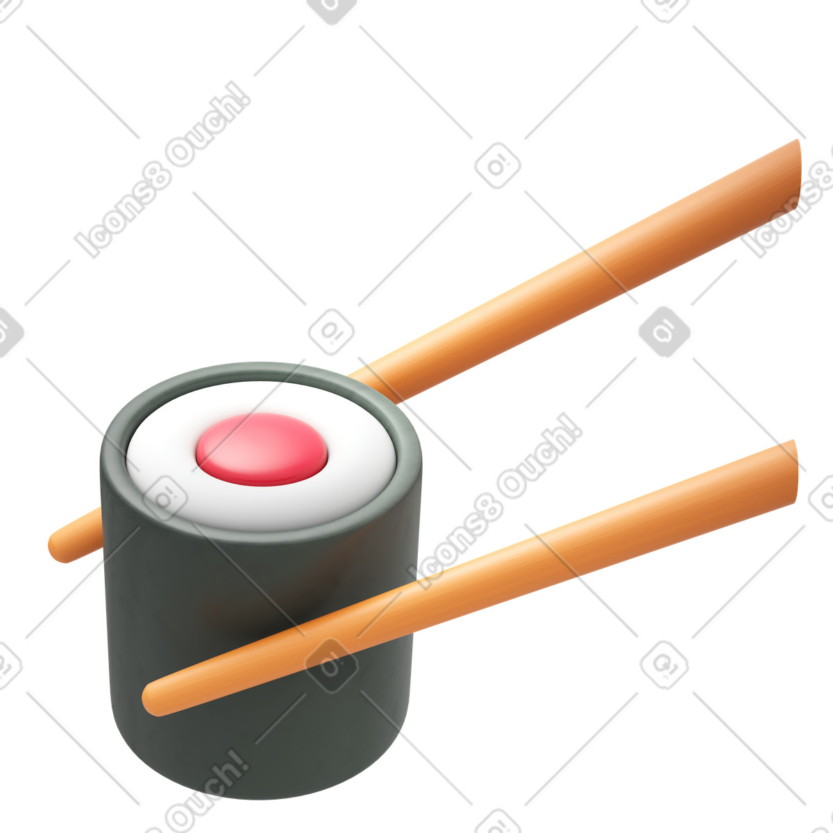 Sushi illustration in 3D Fluency style download in PNG, SVG