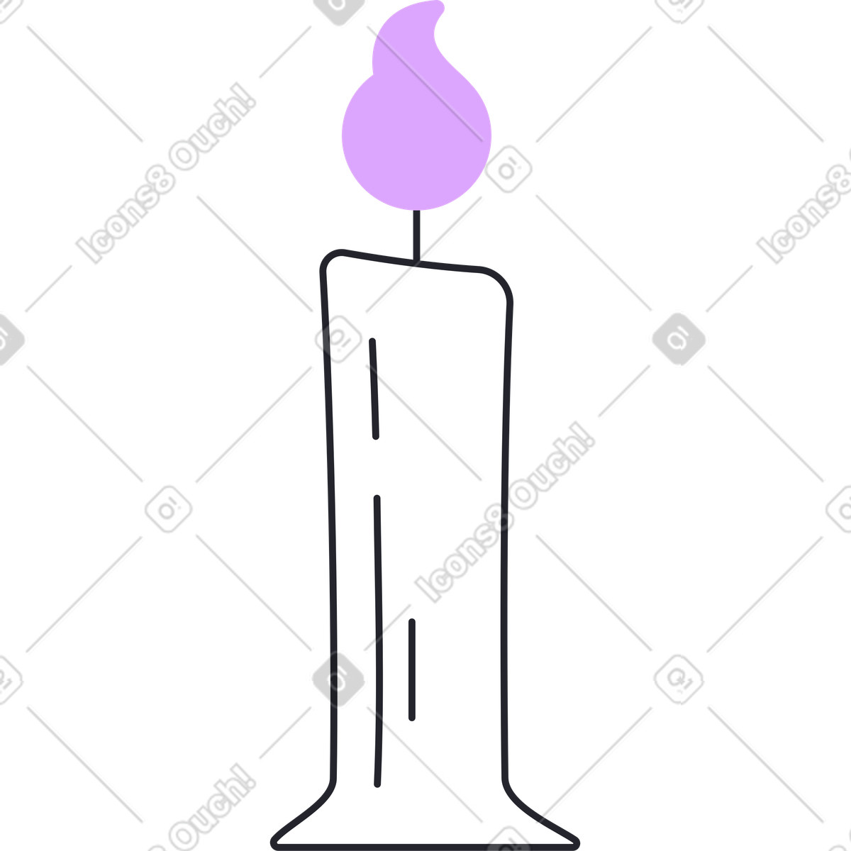 Grande candela bianca illustrazione in stile Grapy scarica in PNG, SVG