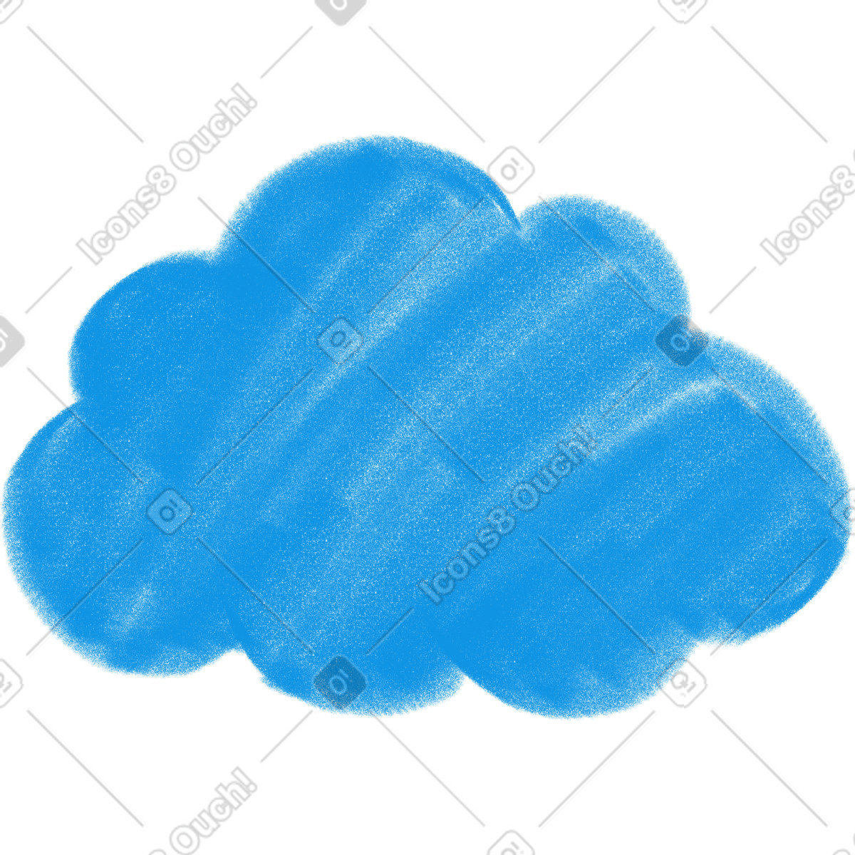 Blue cloud-Illustration im Doodle-Stil als Download in PNG, SVG
