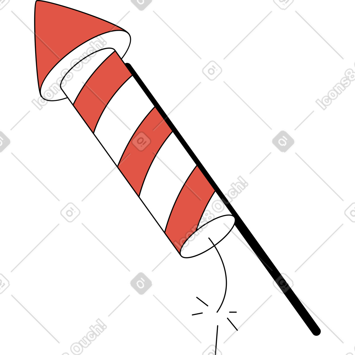 Feuerwerkskörper-Illustration im Sitcom-Stil als Download in PNG, SVG