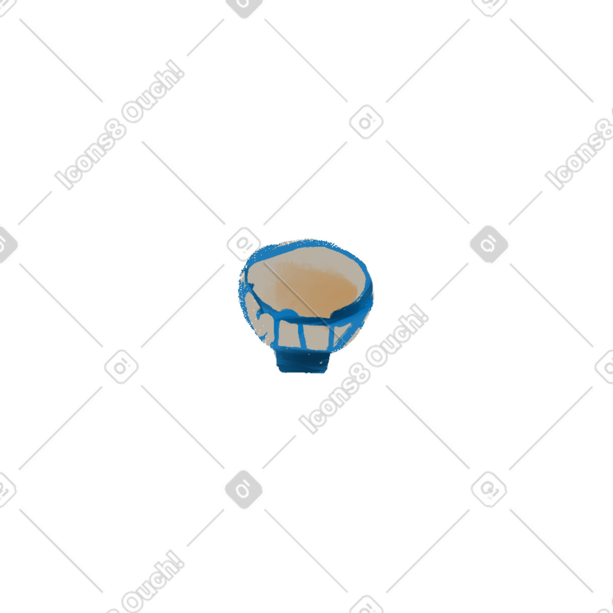 Tasse tee-Illustration im Ikigai-Stil als Download in PNG, SVG
