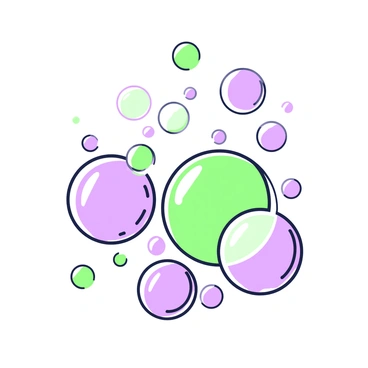A cluster of soap bubbles is floating gently in the air. The bubbles vary in size and shape, reflecting light with a shimmering surface. Each bubble has a distinct curvature, showcasing a range of delicate, rounded edges. They are suspended against a background, creating a sense of movement as they drift slowly. Some bubbles are clustered closely together while others are further apart, creating a dynamic arrangement in the air.