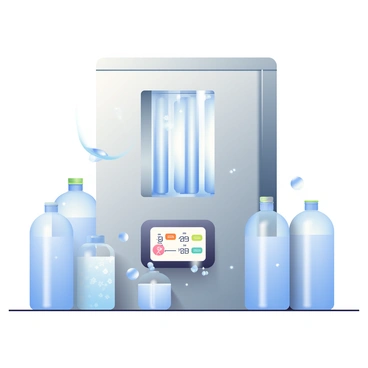 Illustration of UV light equipment used for disinfecting water