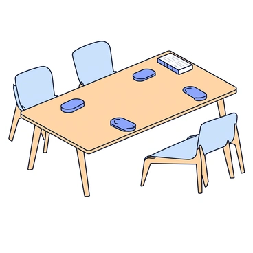 Library reading table with induction chargers installed for laptops