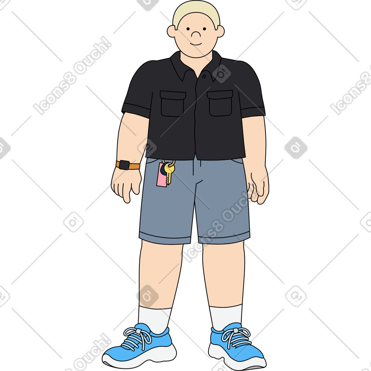 Illustration Un jeune homme dans le style Kindy à télécharger aux formats PNG, SVG