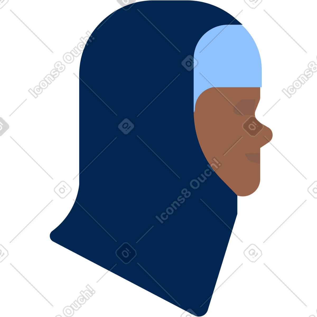 Ilustración Cabeza de mujer en hijab estilo Urban a descargar PNG y SVG