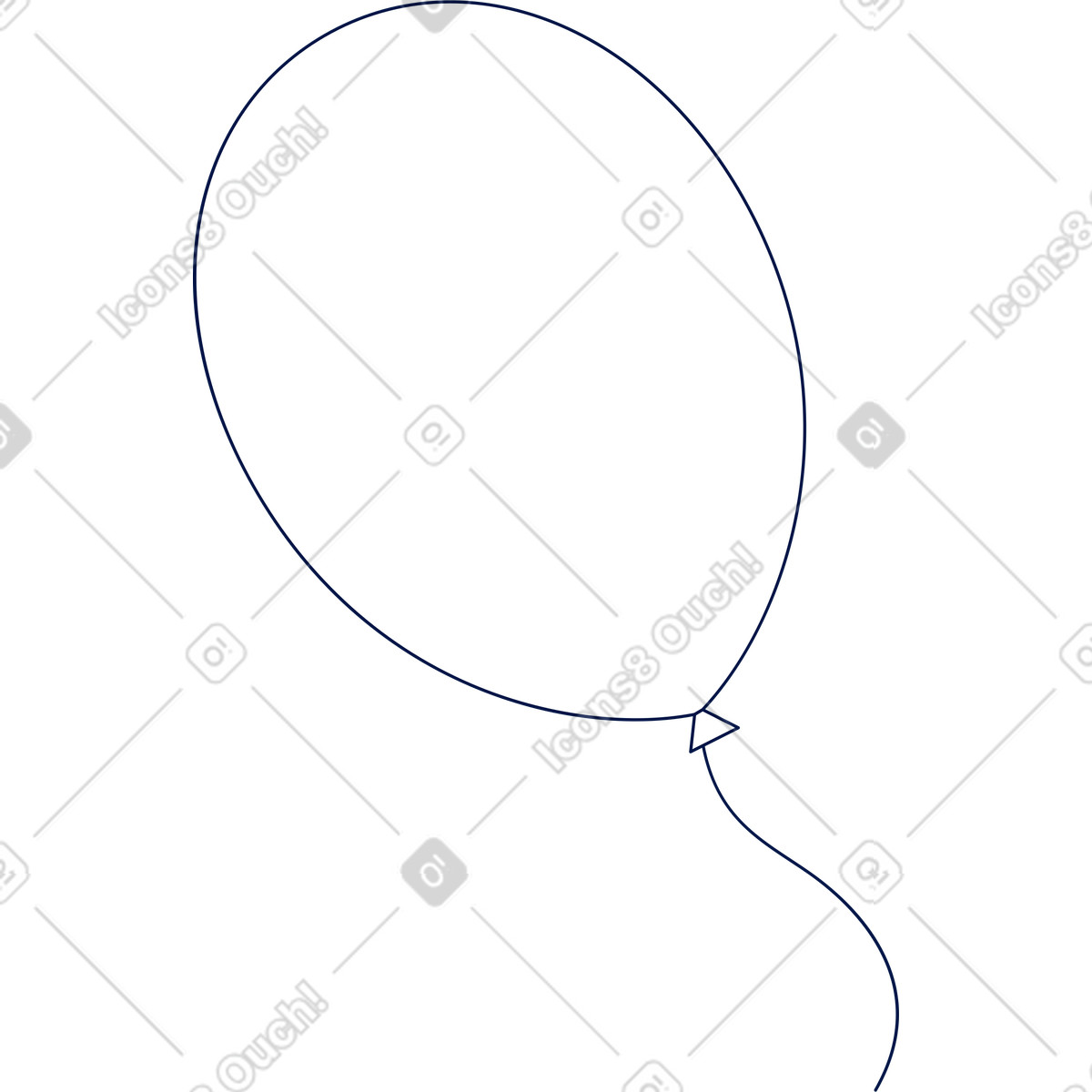 White balloon illustration in Glow style download in PNG, SVG