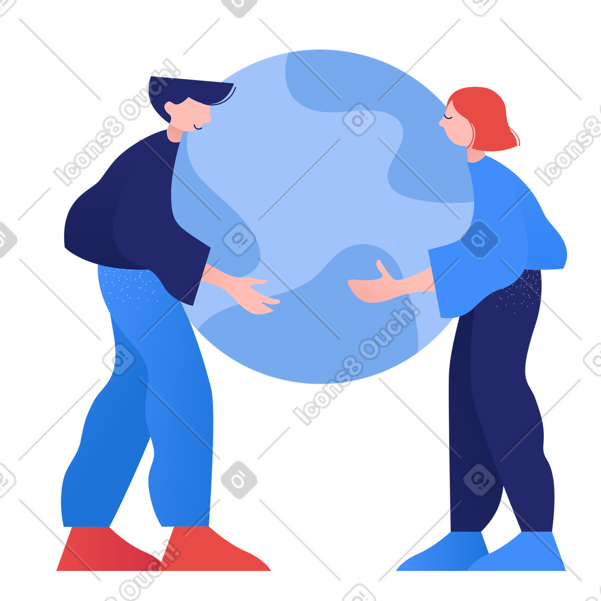 Embrace the world illustration in Clip style download in PNG, SVG