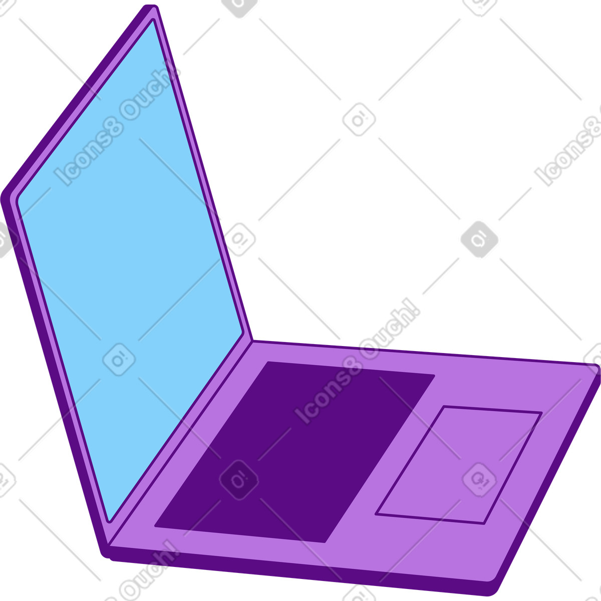 Ilustración Portatil abierto en estilo Storyline a descargar en PNG y SVG