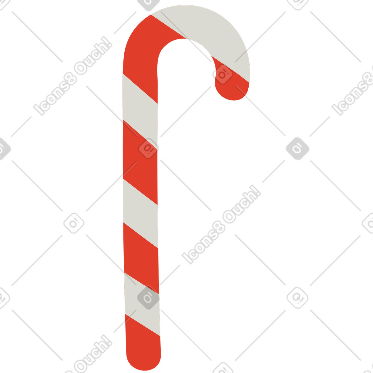 Candy cane illustration in Burgundy style download in PNG, SVG