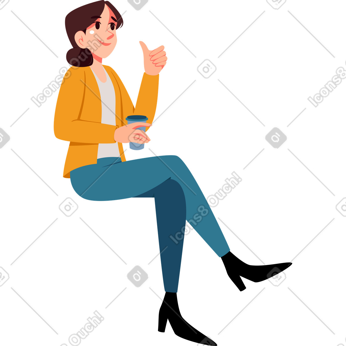 Donna illustrazione in stile Vivid scarica in PNG, SVG