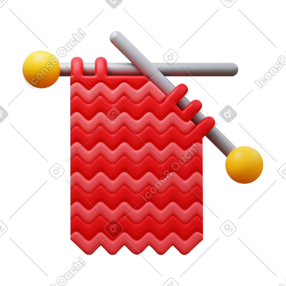 Ilustración Knitting en estilo 3D Fluency a descargar en PNG y SVG
