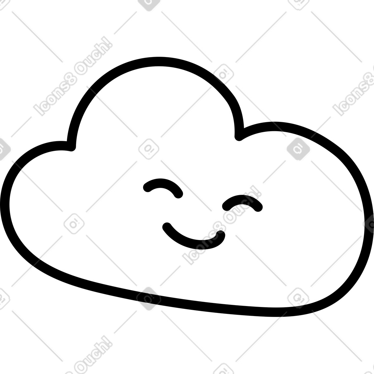 Happy сloud illustration in Notes style download in PNG, SVG